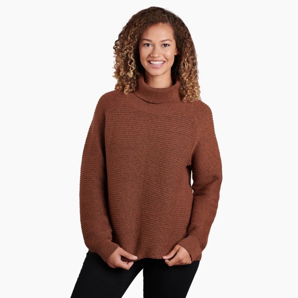 Kuhl Wool Blend Women’s Solace Sweater Turtleneck in Brown size Medium